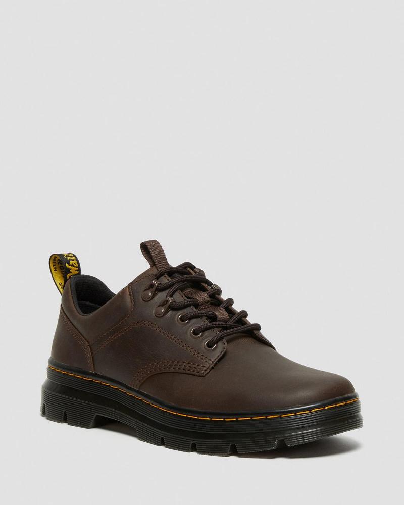 Men\'s Dr Martens Reeder Crazy Horse Leather Casual Shoes Dark / Brown | AU 477RVD